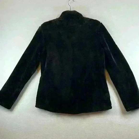 32 Degrees Jacket Black Women’s Medium Plush Faux Fur Zip Up Pockets - Picture 3 of 9